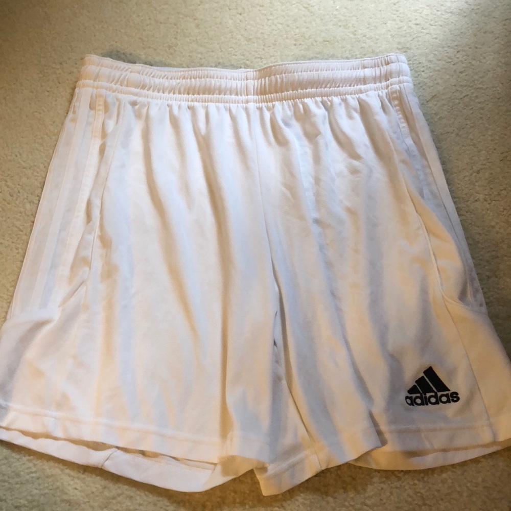 White Adidas Soccer Shorts